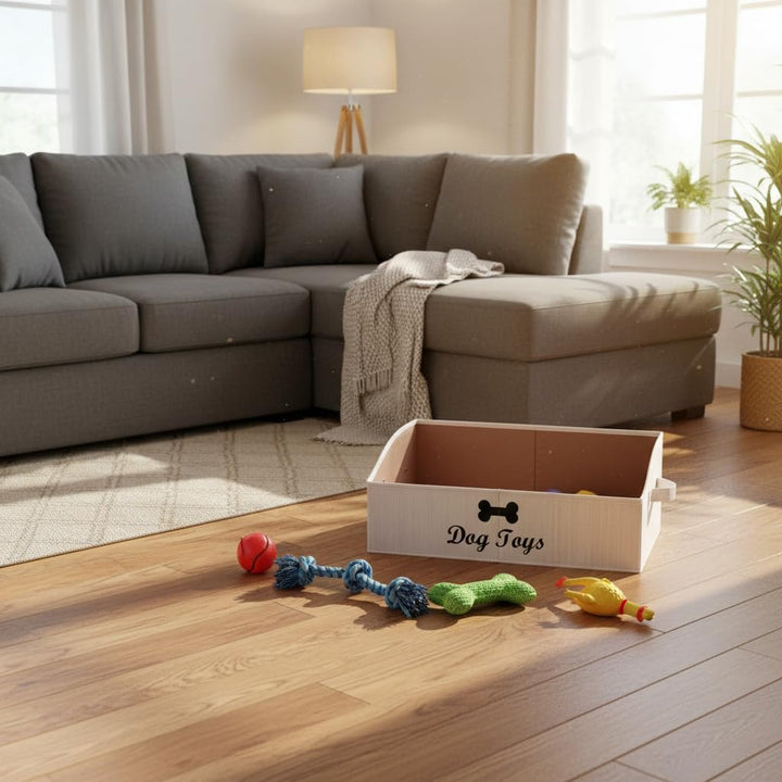 Morezi Heimtierbedarf Aufbewahrungsbox, canvas hunde Spielzeugkiste, faltbare Hundespielzeug Aufbewa
