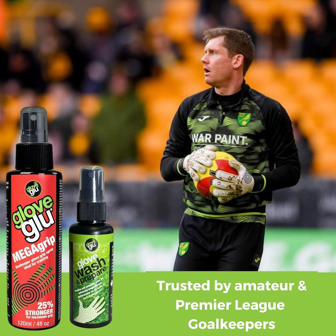 gloveglu Unisex Mega Bundle Grip 'N' WASH, Mega Grip 120ml and 50ml Glove Wash & Prepare. for All Go