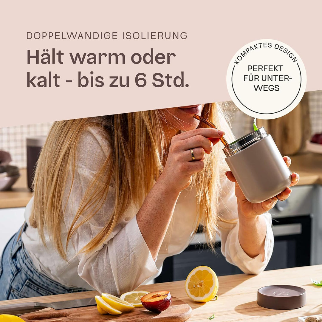 Berghoff Home Thermobehälter für Essen – 0,5L – Edelstahl Warmhaltebehälter – Thermobecher für Geträ