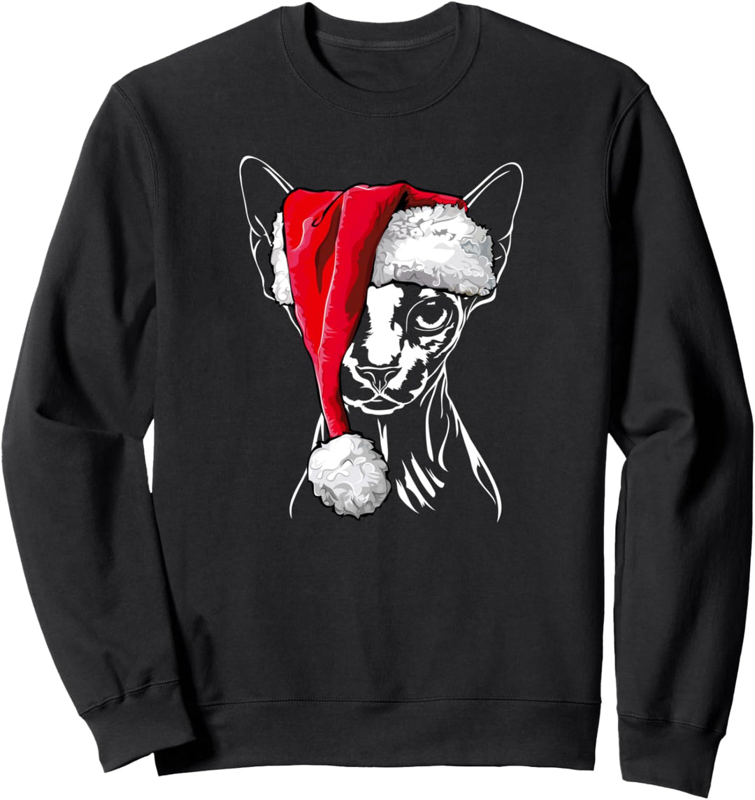 Lustige Kanadische Sphynx Weihnachtsmann Weihnachten Katzen Sweatshirt