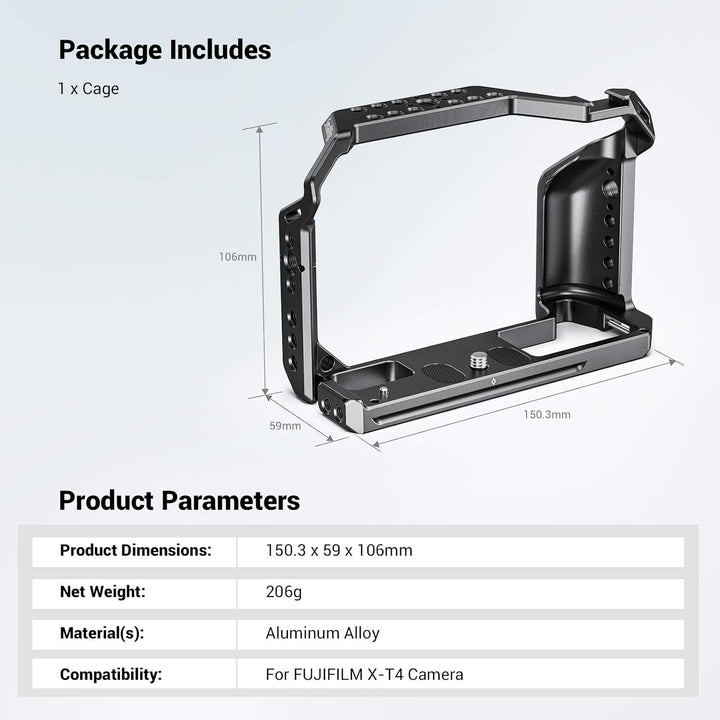 SMALLRIG XT4 X-T4 Cage Käfig für FUJIFILM X-T4 Kamera - CCF2808