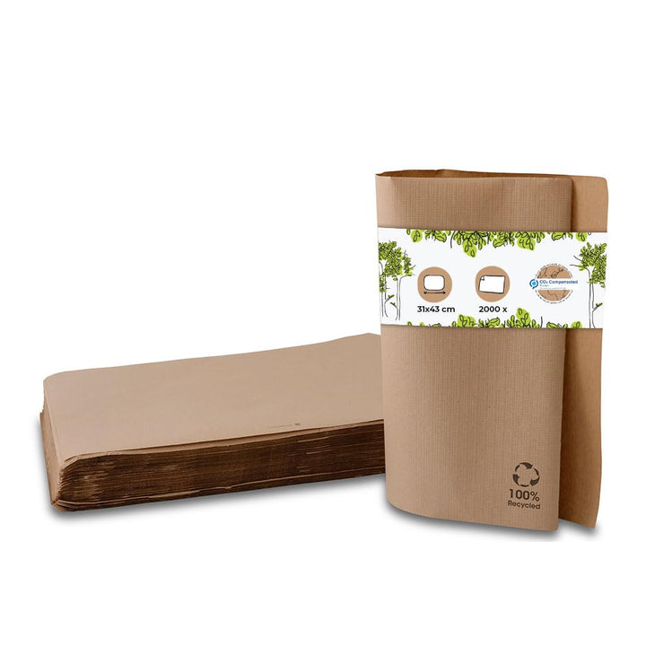 BIOZOYG Papiertischset aus Recyclingpapier I Platzdeckchen eckig Tischset Platzset Papier 2000 Stück