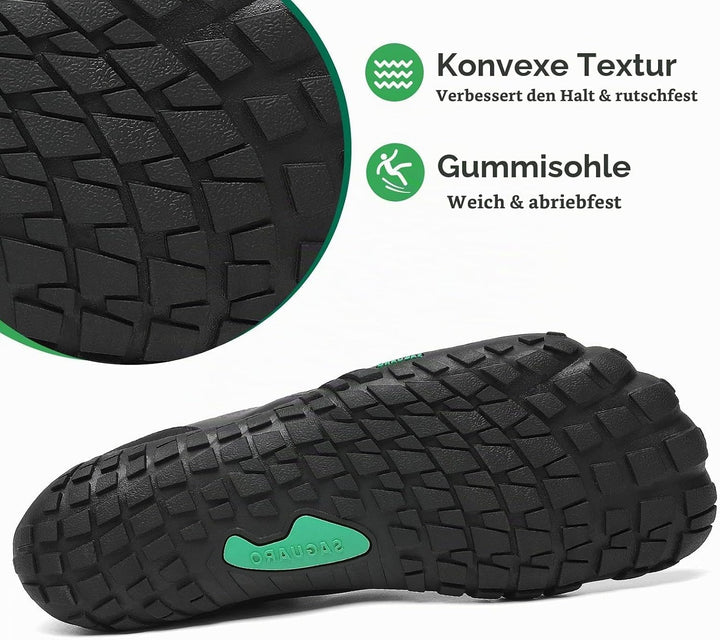 SAGUARO Unisex Barfussschuhe Outdoor Zehenschuhe Traillaufschuhe 37 EU Schwarzkohle, 37 EU Schwarzko