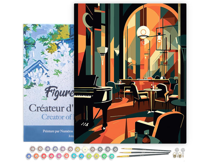 Figured'Art Malen Nach Zahlen Erwachsene Mit Rahmen Art-Deco-Club - Paint by Numbers Basteln DIY Bas