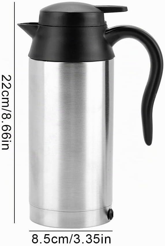 Nikou Auto Wasserkocher, Tragbare Wasserkocher 24V Reise Auto LKW Wasserkocher Edelstahl Thermoskann