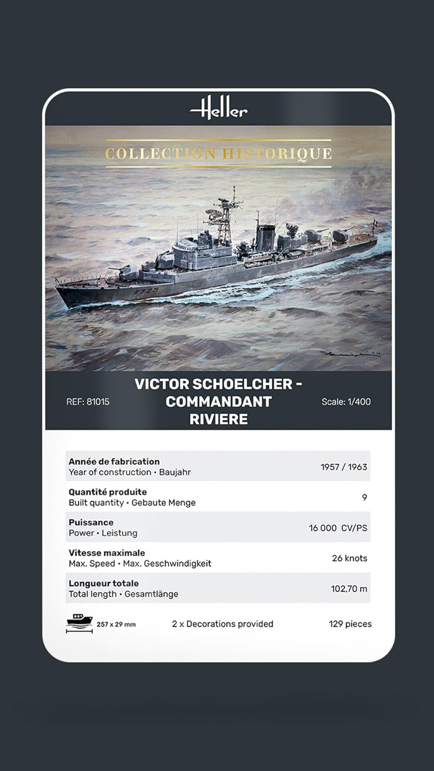 heller - 1/400 Victor Schoelcher - Commandant Rivierehel81015