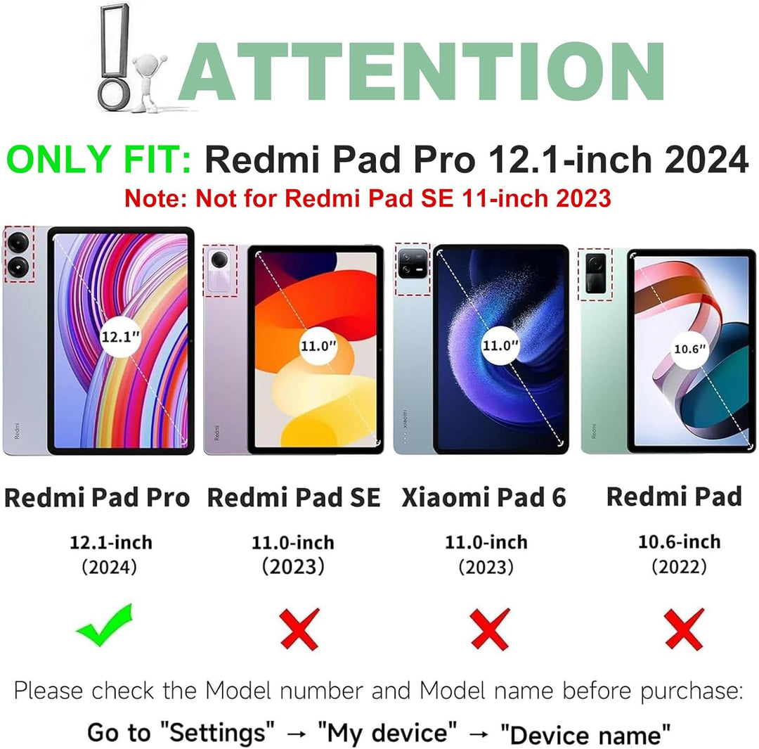 IVEOPPE Tastatur Hülle für Xiaomi Redmi Pad Pro 12,1 Zoll 2024, Bluetooth Magnetisch Abnehmbare Keyb