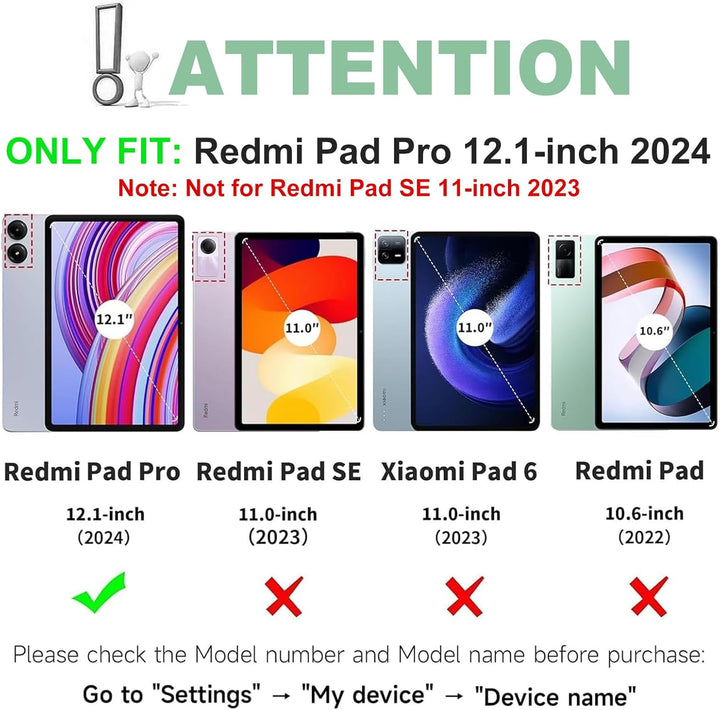 IVEOPPE Tastatur Hülle für Xiaomi Redmi Pad Pro 12,1 Zoll 2024, Bluetooth Magnetisch Abnehmbare Keyb