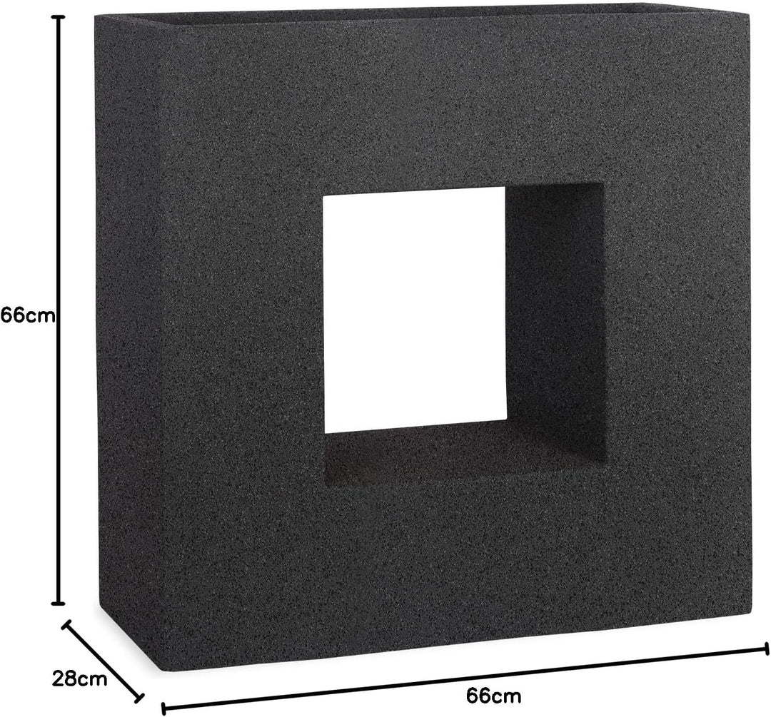 Pflanzwerk® Pflanzkübel Vista Granit Anthrazit 66x66x28cm *Frostbeständig* *UV-Schutz* *Qualitätswar