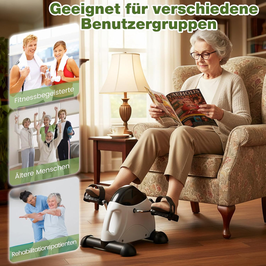 GYMAX Mini-Heimtrainer, Beintrainer mit Widerstandsregler & LCD-Anzeige, pedaltrainer für Arme & Bei