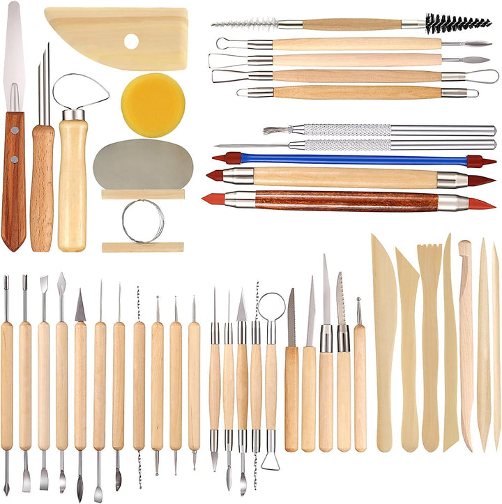 Magicfly Töpferwerkzeug, 45 Stück Modellierwerkzeug Clay Keramik Sculpting Ton Werkzeug mit eine Auf