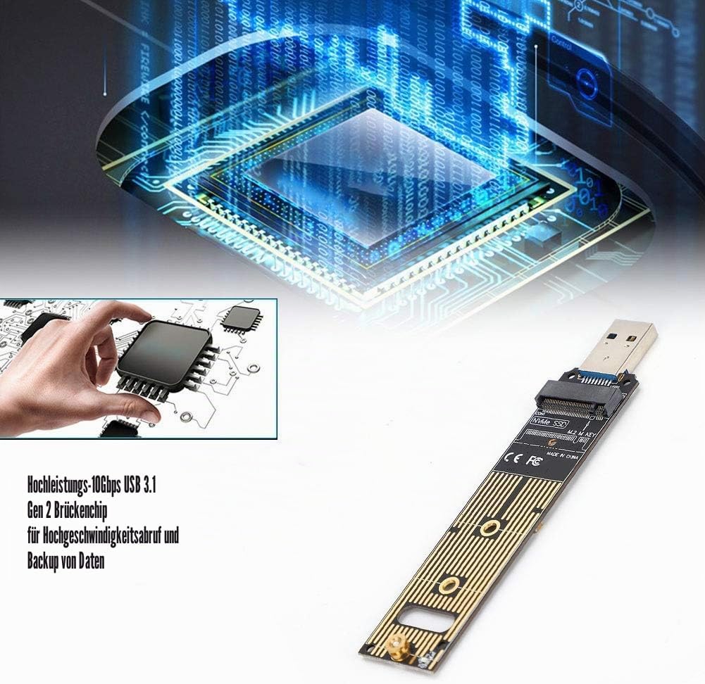 Tangxi M.2 NVMe auf USB Adapter, 10 Gbit/s M.2 SSD auf USB 3.1 M.2 Adapter, M.2 NVME basiert M Key M