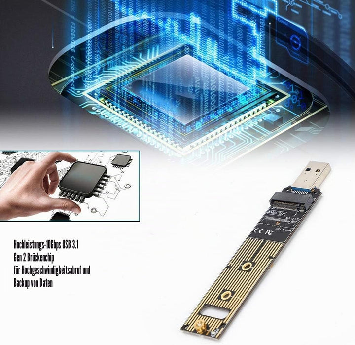 Tangxi M.2 NVMe auf USB Adapter, 10 Gbit/s M.2 SSD auf USB 3.1 M.2 Adapter, M.2 NVME basiert M Key M