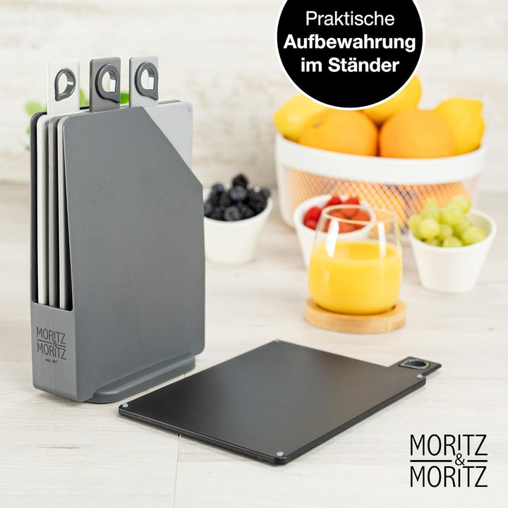 Moritz & Moritz Schneidebrett-Set – 20,5 x 14,5 cm – 4 Stück – rutschfeste Oberflächen, die es Ihnen