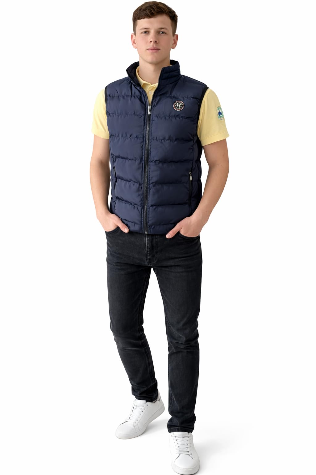 Herren leichte Steppweste Weste Berlin Bodywarmer mit Seitentaschen gesteppt ideal für den Übergang