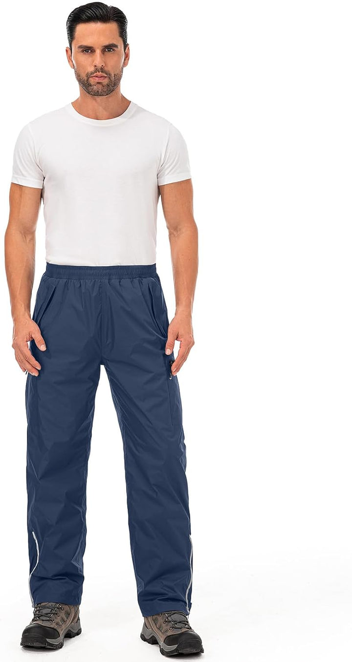 wasserdichte Regenhose für Herren Atmungsaktiv Winddicht Outdoorhose Elastischer Bund Hose Leichte R