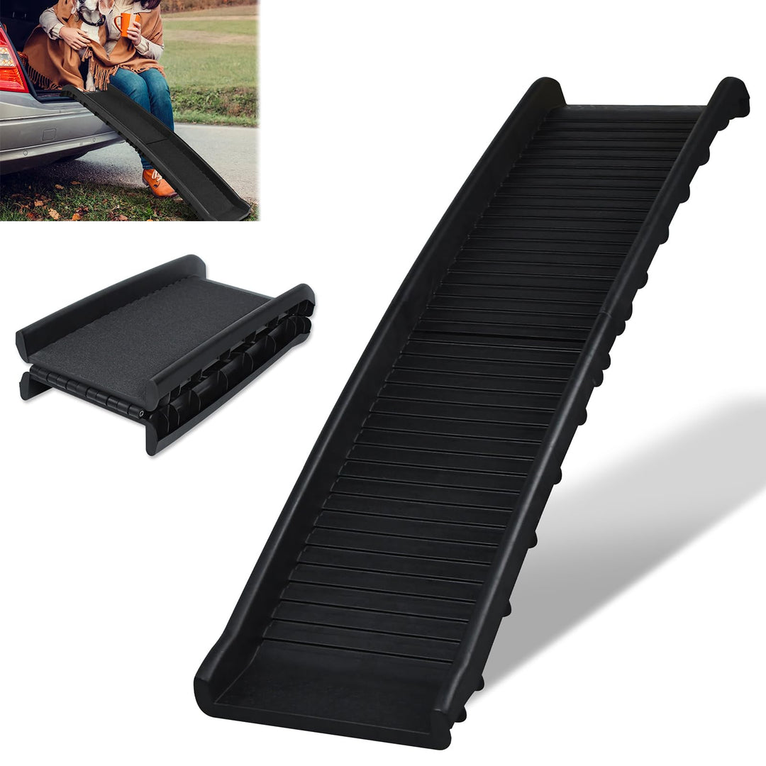 FIVMEN Hunderampe Auto Klappbar Hundetreppe Anti-Rutsch bis 90 kg 156x40cm Rampe Hund für SUV Grosse