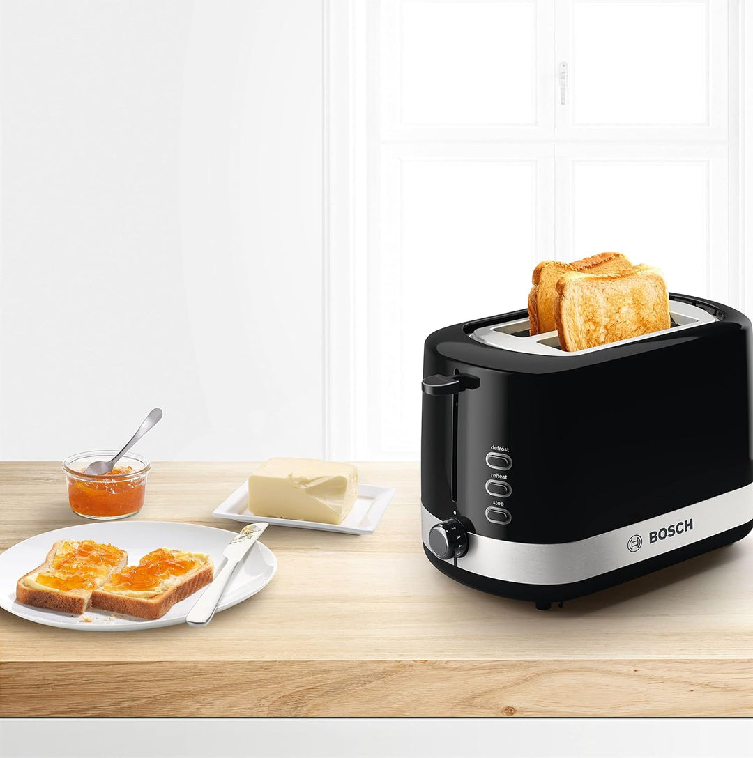 Bosch Kompakt Toaster ComfortLine TAT6A513, für 2 Scheiben, integrierter Brötchenaufsatz, mit Auftau