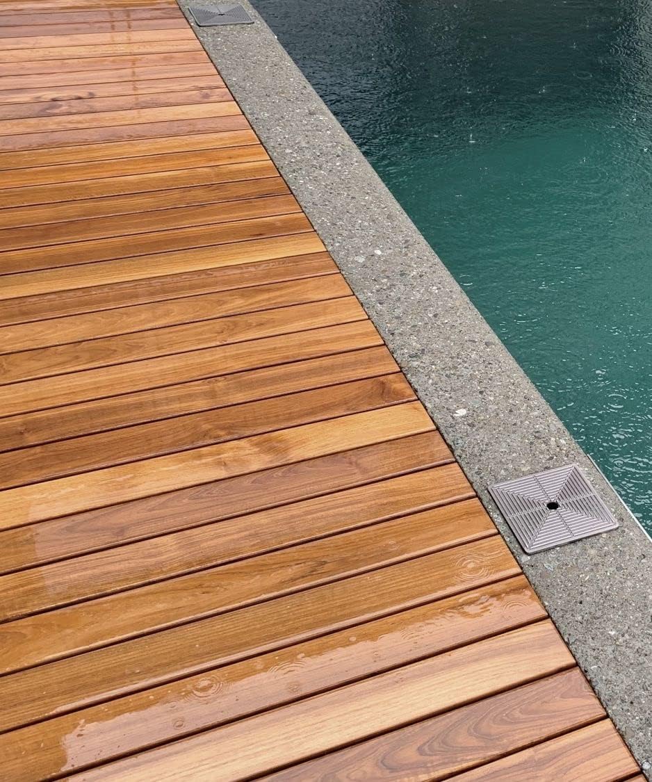 Terrassendielen aus Teakholz von BioMaderas®, 95mm Breite, 19mm Stärke (190cm Länge), 190cm Länge