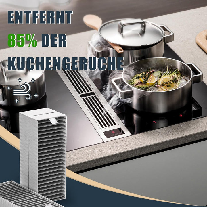 4 Stück Dunstabzugshaube Aktivkohlefilter für Bosch HEZ9VRCR0 / Siemens HZ9VRCR0 / Neff Z821VR0 / Ga