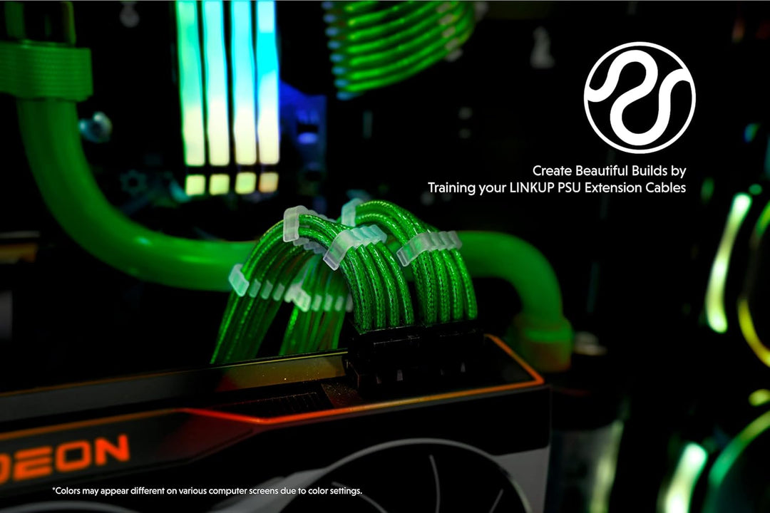 LINKUP - 50cm PSU Kabelverlängerung Ummantelt GPU Nach Mass PC Stromversorgung mit Kamm-Kit - Kompat