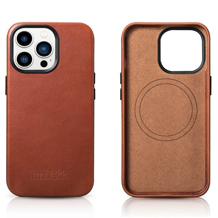 Mobiskin Hülle kompatibel mit iPhone 14 PRO MAX (6,7 Zoll), Handyhülle mit echtem Leder, Case, Schut