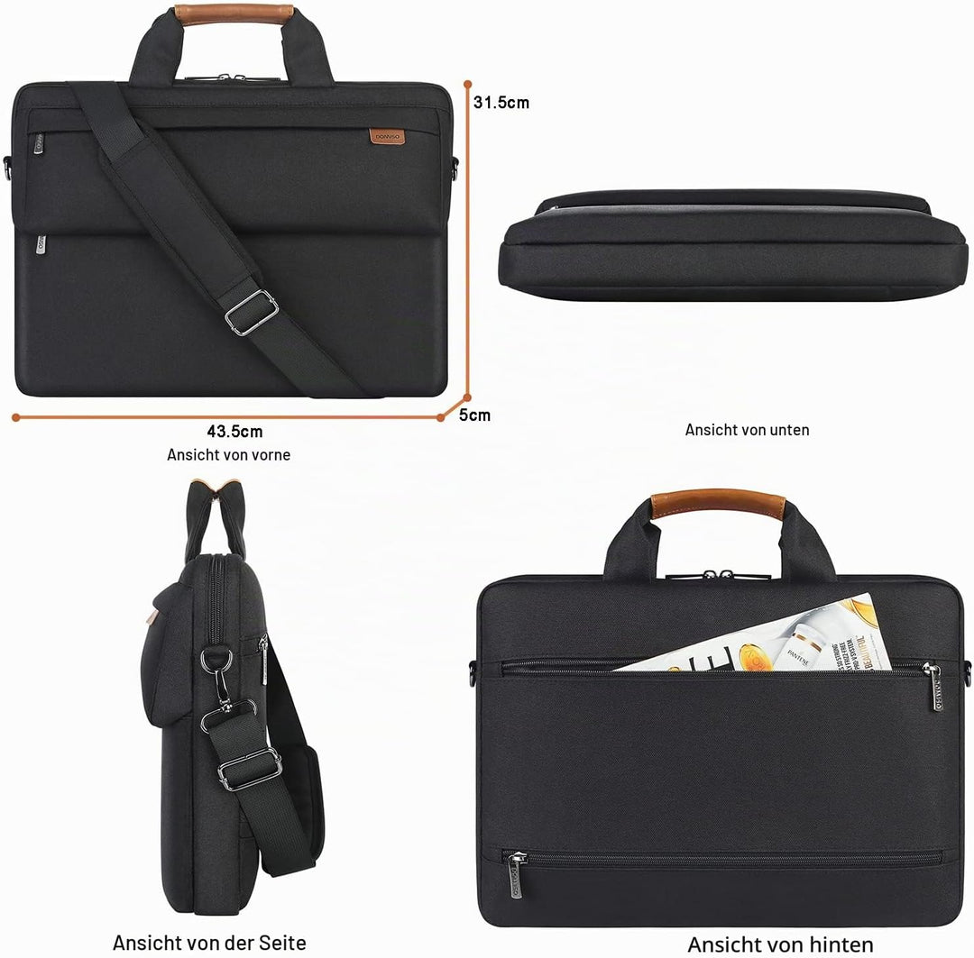 DOMISO Laptoptasche 17 Zoll Wasserabweisende Aktentasche Herren Business Schutztasche Notebook Tasch