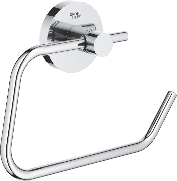Grohe Bau Cosmopolitan - Bademantelhaken, chrom, 40461001 & Essentials - WC-Papierhalter (Material: