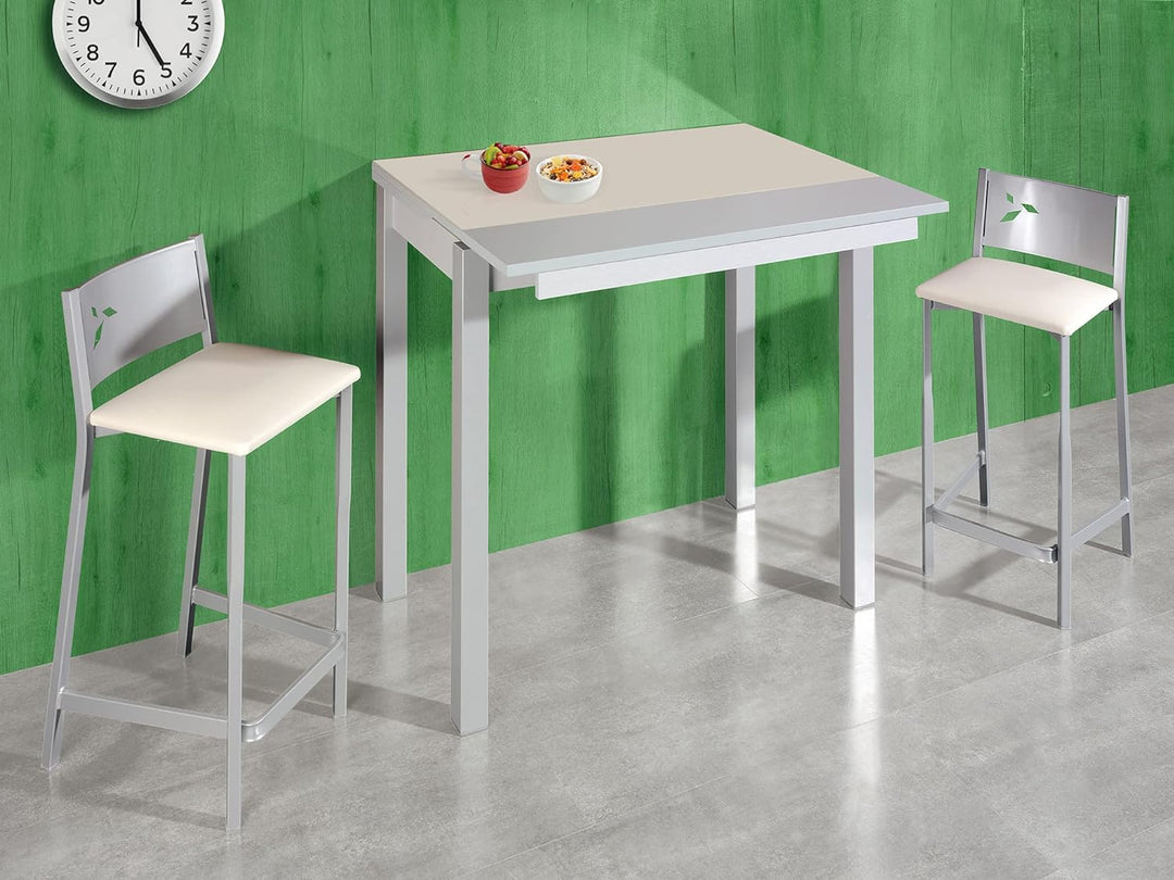ASTIMESA Zwei Hocker für die Küche, 60 cm, Kunstleder, Rot, Rot