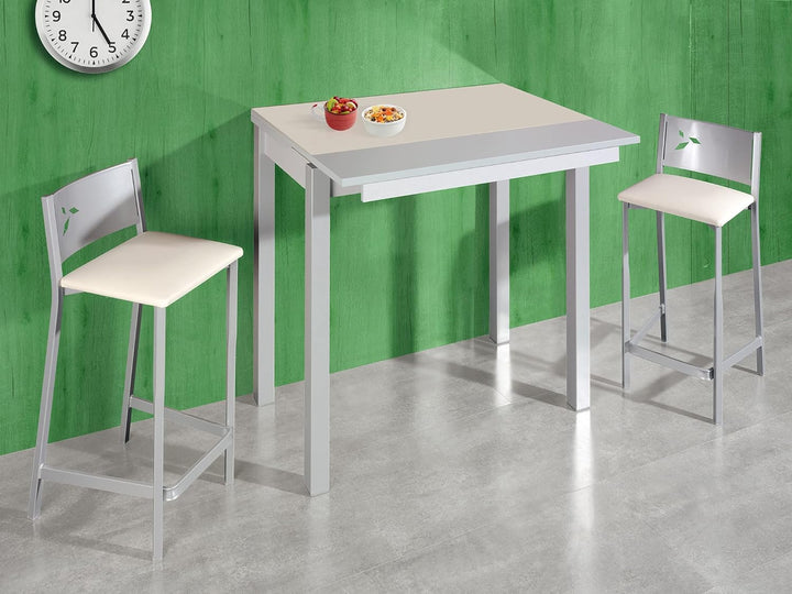 ASTIMESA Zwei Hocker für die Küche, 60 cm, Kunstleder, Rot, Rot