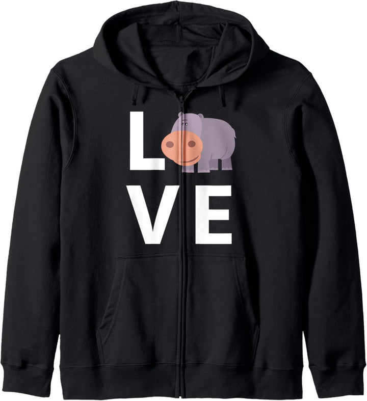 Lustiges Nilpferd Love Cute Vintage Hippo Tierfreunde Gesche Kapuzenjacke