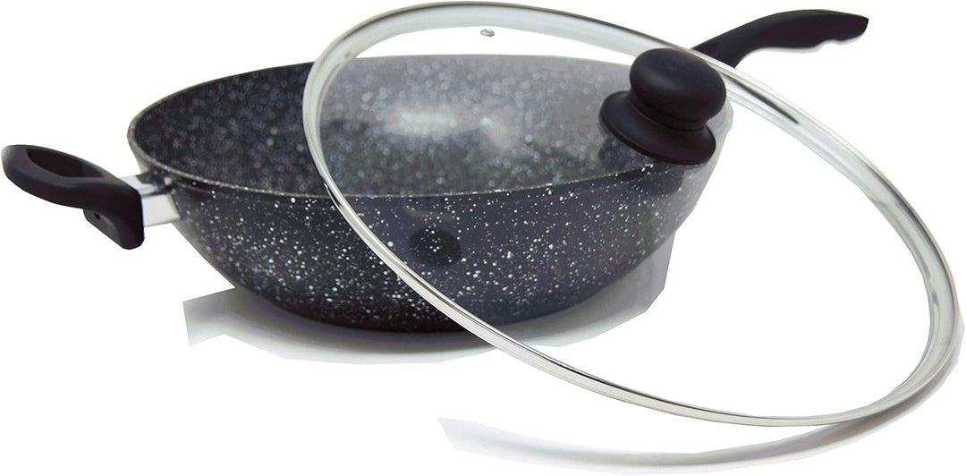 Westinghouse Black Marble Wokpfanne Ø32 cm, Mit Deckel, Induktion & Alle Herdarten, PFOA-Frei, Non S