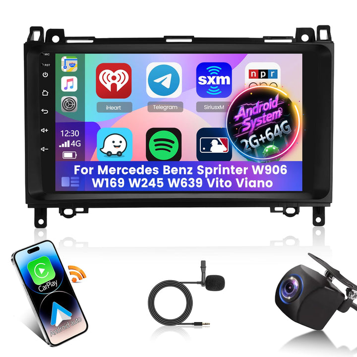 2G+64G Android Autoradio für Mercedes Benz Sprinter W906 W169 W245 W639 Vito Viano mit Wireless Carp
