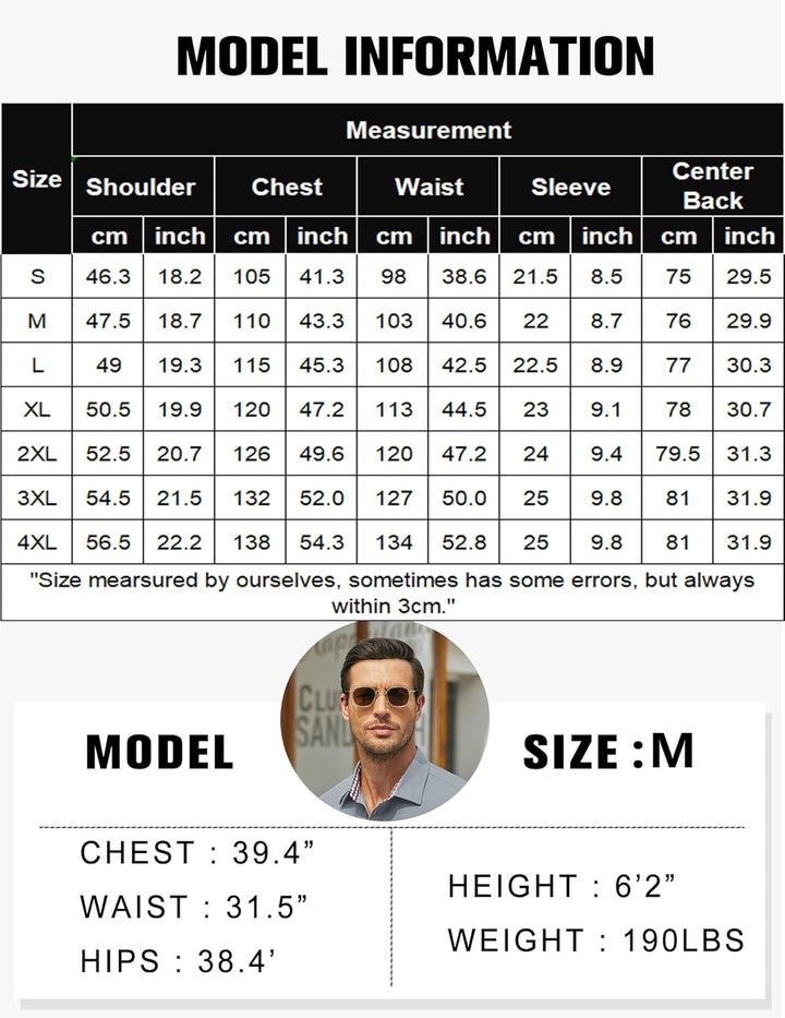 COOFANDY Jeanshemd Kurzarm Herren Hemd Cowboy-Style Knöpfen T Shirt Freizeit Kurzarm Denim Kariert K