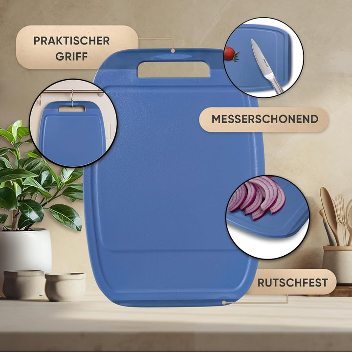 NEOFLAM® Schneidebrett Kunststoff gross, mittel, klein – Schneidebretter spülmaschinenfest, Schneide