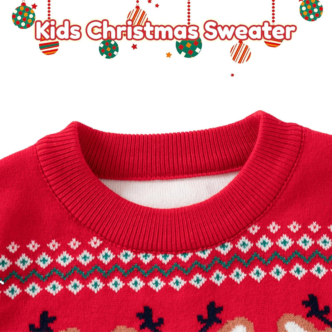 Minizone Baby Winter Strickpullover Weihnachten Langarm Sweatshirts Warme Kleidung 1-6 Jahre 3-4 Jah