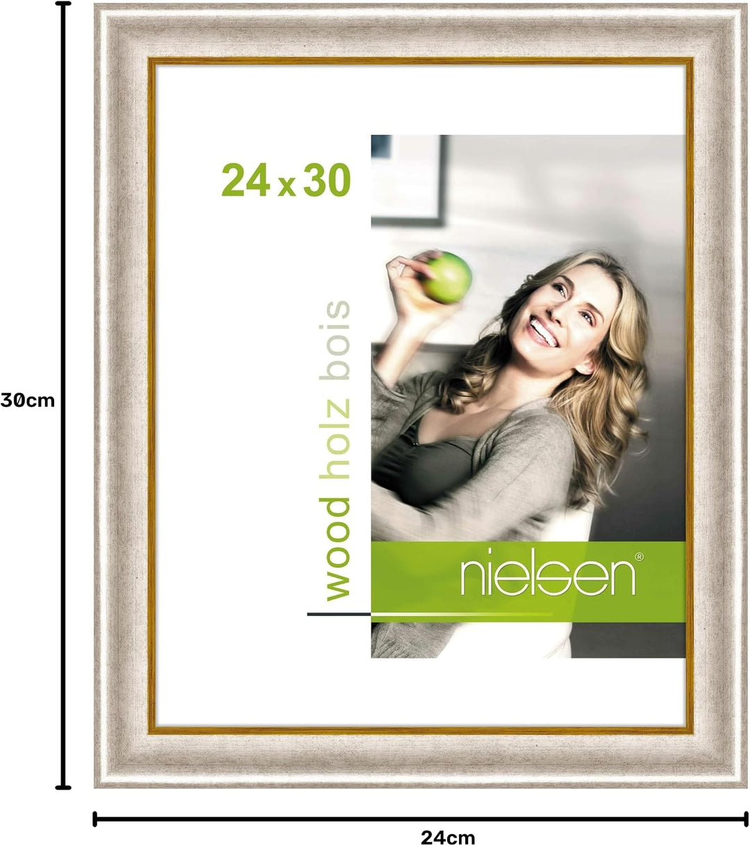 nielsen Holz Bilderrahmen Derby, 24x30 cm, Silber Silber 24 x 30 cm, Silber 24 x 30 cm