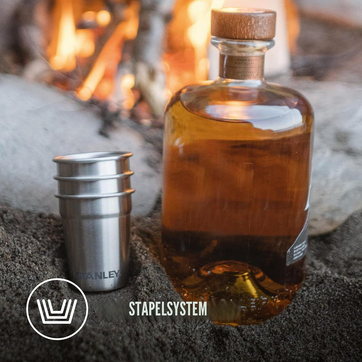 Stanley Adventure Nesting Schnapsgläser Set 59 ml - Shotgläser aus Edelstahl - BPA-Frei - Stapelbar