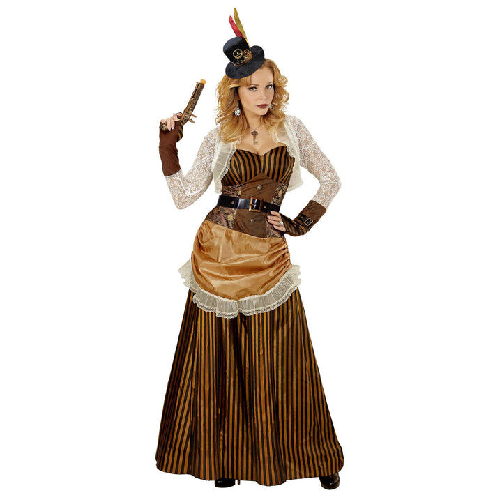 "STEAMPUNK" (dress, belt, mini hat) - (L), L