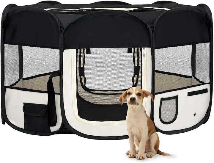 vidaXL Welpenlaufstall Faltbar 145x145x61cm Welpenauslauf Tierlaufstall Hunde 145 x 145 x 61 cm Schw