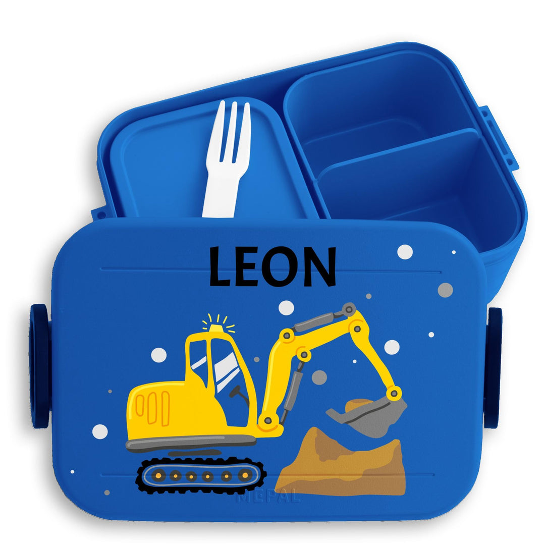 Kinder Bento Box Midi Lunchbox für Mepal Bentobox - Brotdose Bagger mit Name personalisiert I Bagger