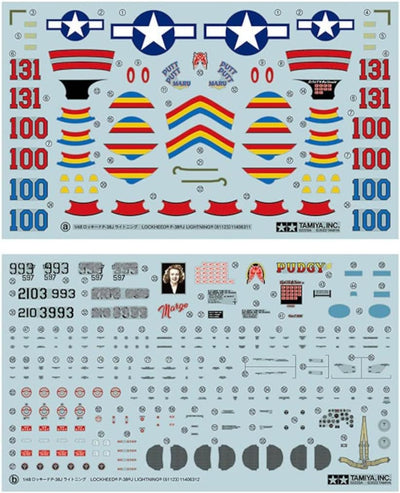 Tamiya 61123 1:48 US P-38 J Lightning - Modellbau, Plastik Bausatz, Hobby, Basteln, Kleben, Modellba