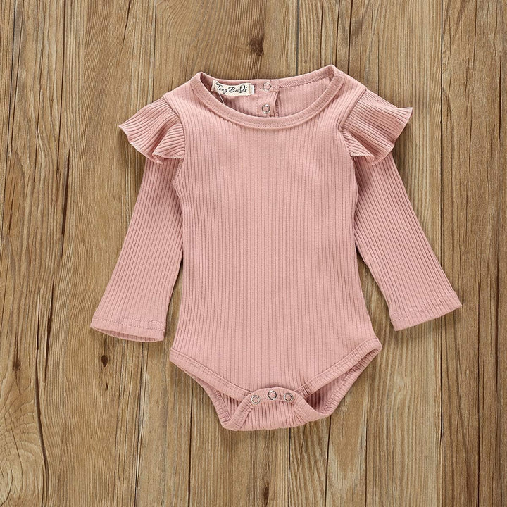 Juflam Neugeborenes Baby Mädchen Kleidung Rüschen Strampler + Schleife Denim Hosen Outfits Set 9-12