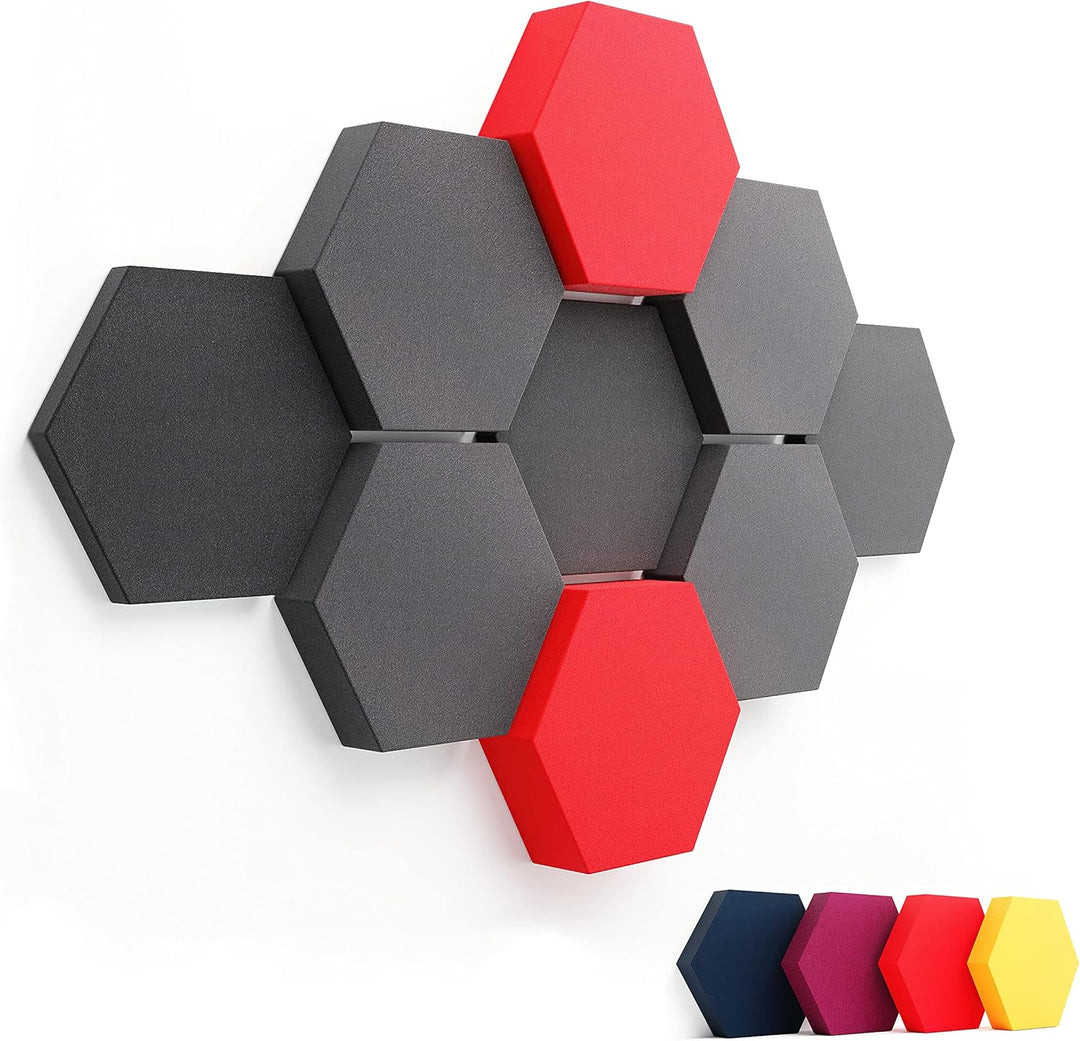 FENNEXT ® Velvet Schallabsorber Wand - Dekorative Hexagon Akustikpaneele für Gaming, YouTube Studio,