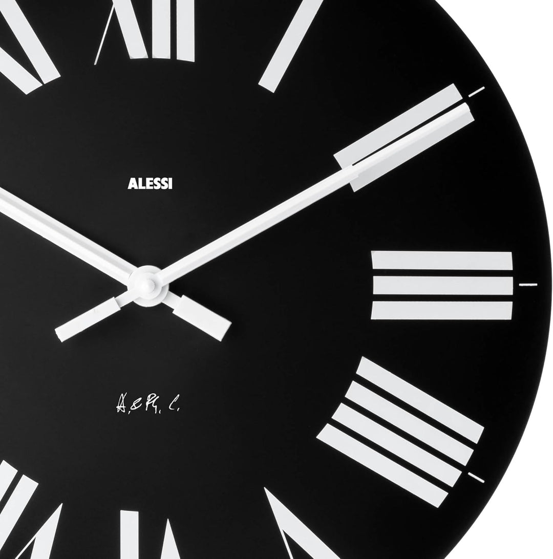 Alessi 12 B Firenze Wanduhr aus ABS, Quarzwerk, schwarz, Ã˜ 36cm