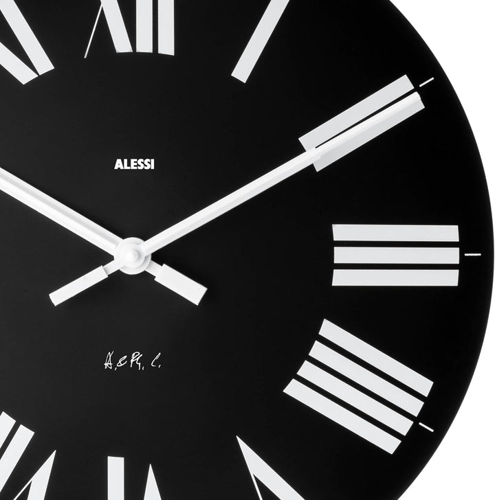 Alessi 12 B Firenze Wanduhr aus ABS, Quarzwerk, schwarz, Ã˜ 36cm