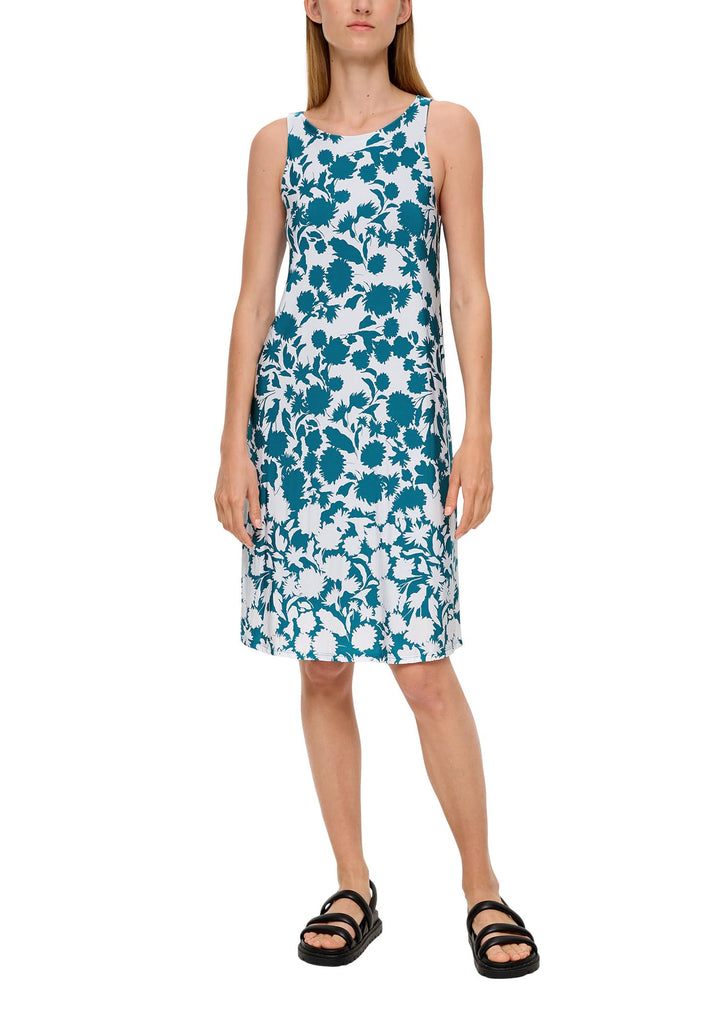 s.Oliver BLACK LABEL Jerseykleid aus Viskosestretch, Blue Green