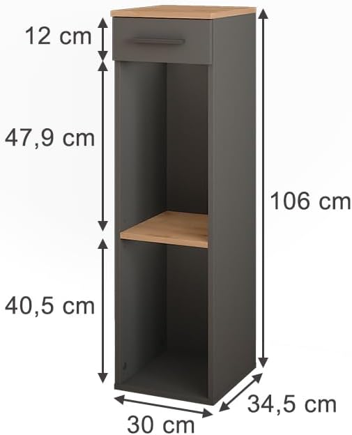 Vicco Weinregal Repose, Goldkraft Eiche/Anthrazit, 30 x 106 cm, zur Aufbewahrung von Weinflaschen un