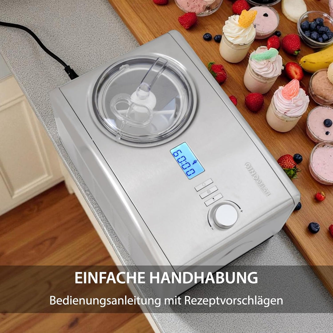 Syntrox Germany Eismaschine Suffix Softeismaschine & Joghurt-Bereiter, Softeismaschine, Digitale Eis