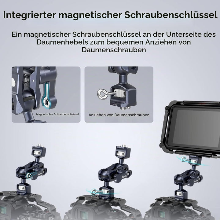 SmallRig Articulating Magic Arm mit 3/8"-16 Locating Pins für ARRI und 1/4"-20 Schraube (mit einzieh
